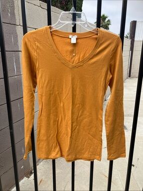 Bozzolo V-Neck Long Sleeve Top - Mustard